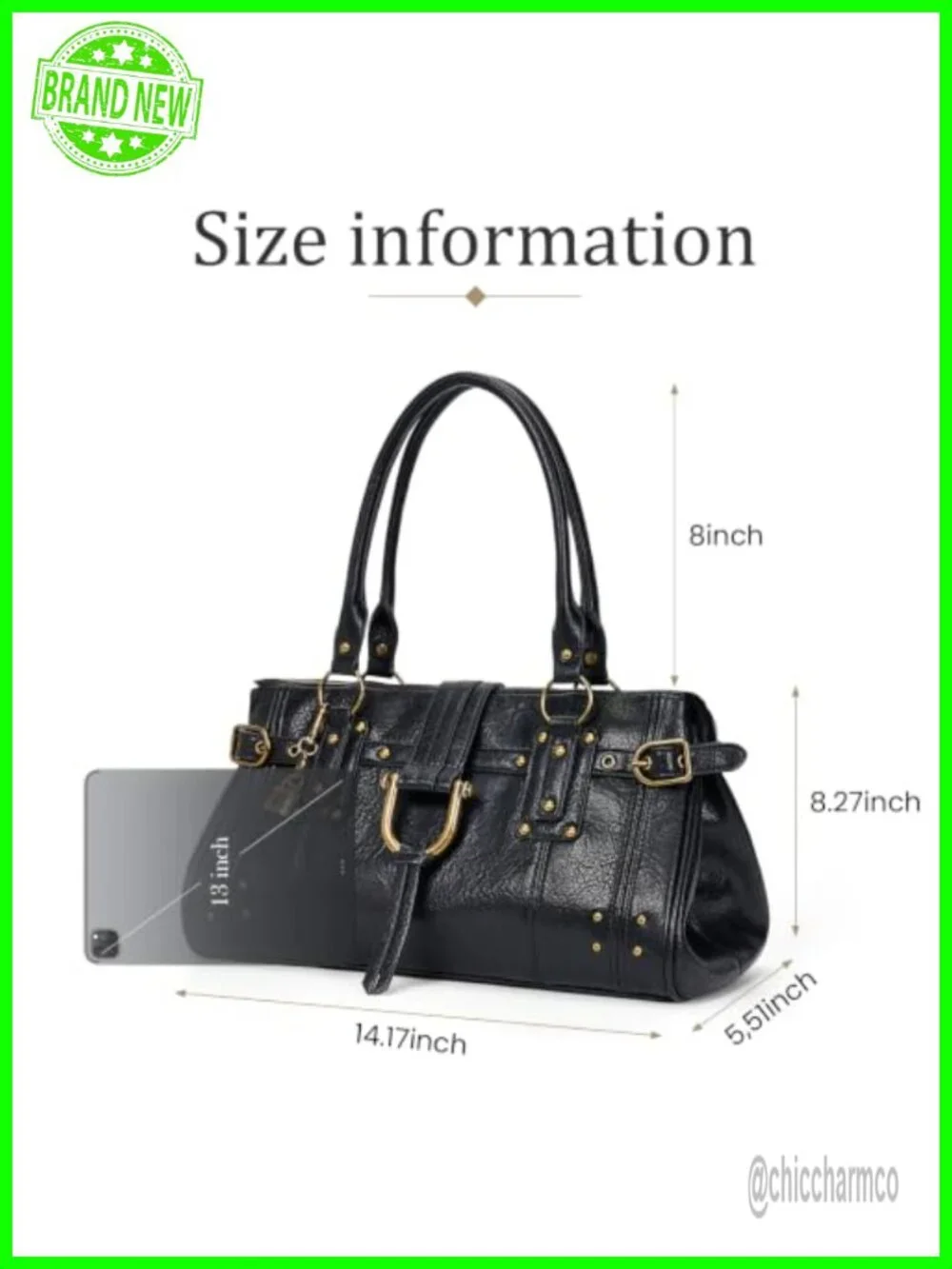 Slouchy Tote Bag Y2K Hobo Handbag Retro Soft PU Leather Shoulder Purse with